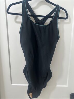 L.L. Bean Black One-Piece Swimsuit with Beige Lining